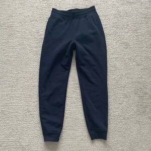 Uniqlo Sweatpants Joggers High Waist Navy Blue Casual Winter Athleisure Minimal
